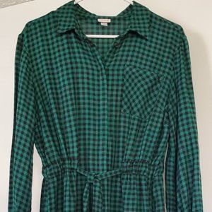 a new day Green Plaid Shirt Dress Size Large